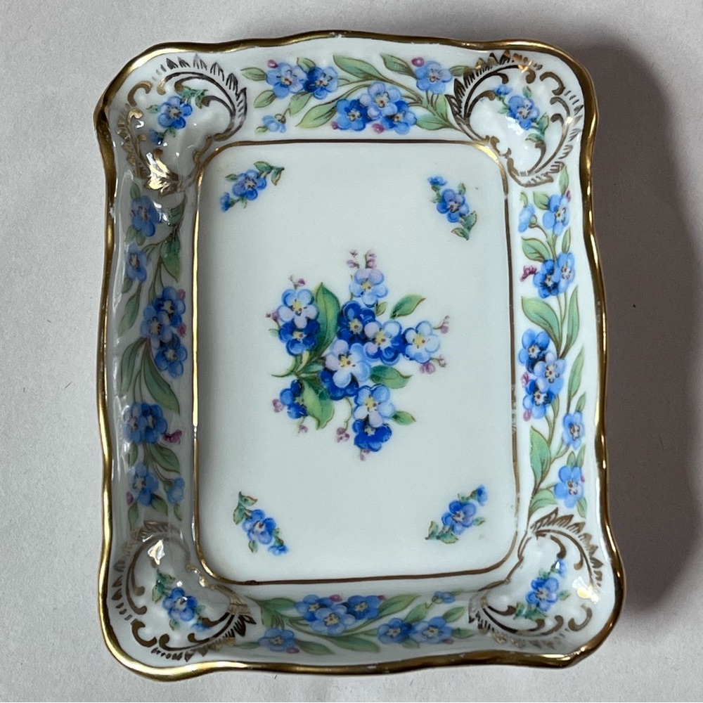 Vintage Schumann Bavaria Germany FORGET ME NOT trinket dish